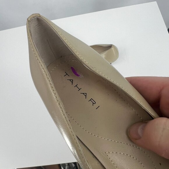 TAHARI "Laura" Two-Tone Leather Pump Heels Women's Size 8.5 - Picture 8 of 9